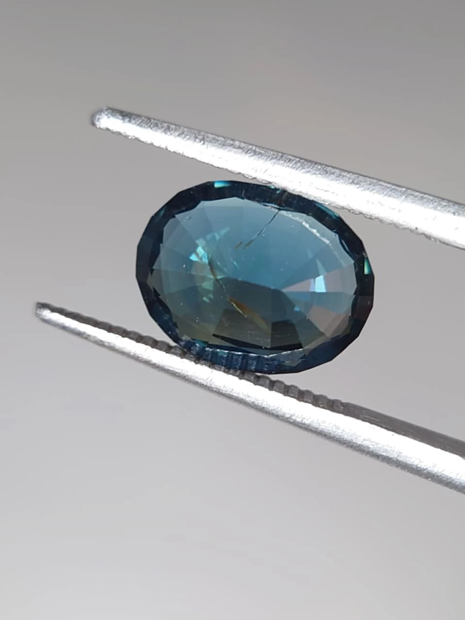 2.2ct Natural Oval Cut Teal Sapphire from Nigeria — view 3